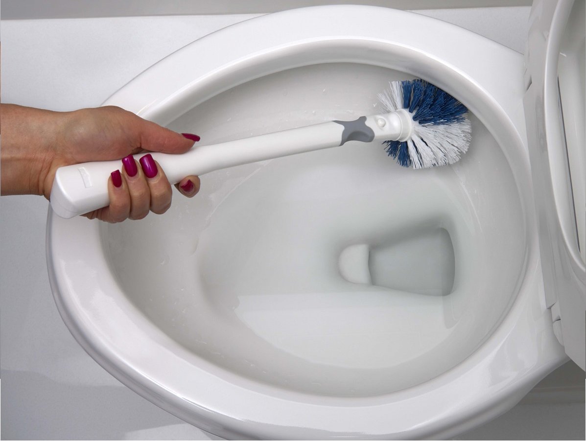 Unger No-Drip Toilet Brush Set, Flexible Neck Scrubber with Portable Carrying Caddy Holder, Discreet Bathroom Cleaning Supplies, Scrub Tough Stains with Non-Scratch Bristles - Image 4