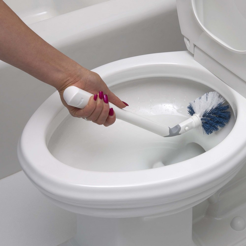 Unger No-Drip Toilet Brush Set, Flexible Neck Scrubber with Portable Carrying Caddy Holder, Discreet Bathroom Cleaning Supplies, Scrub Tough Stains with Non-Scratch Bristles - Image 8