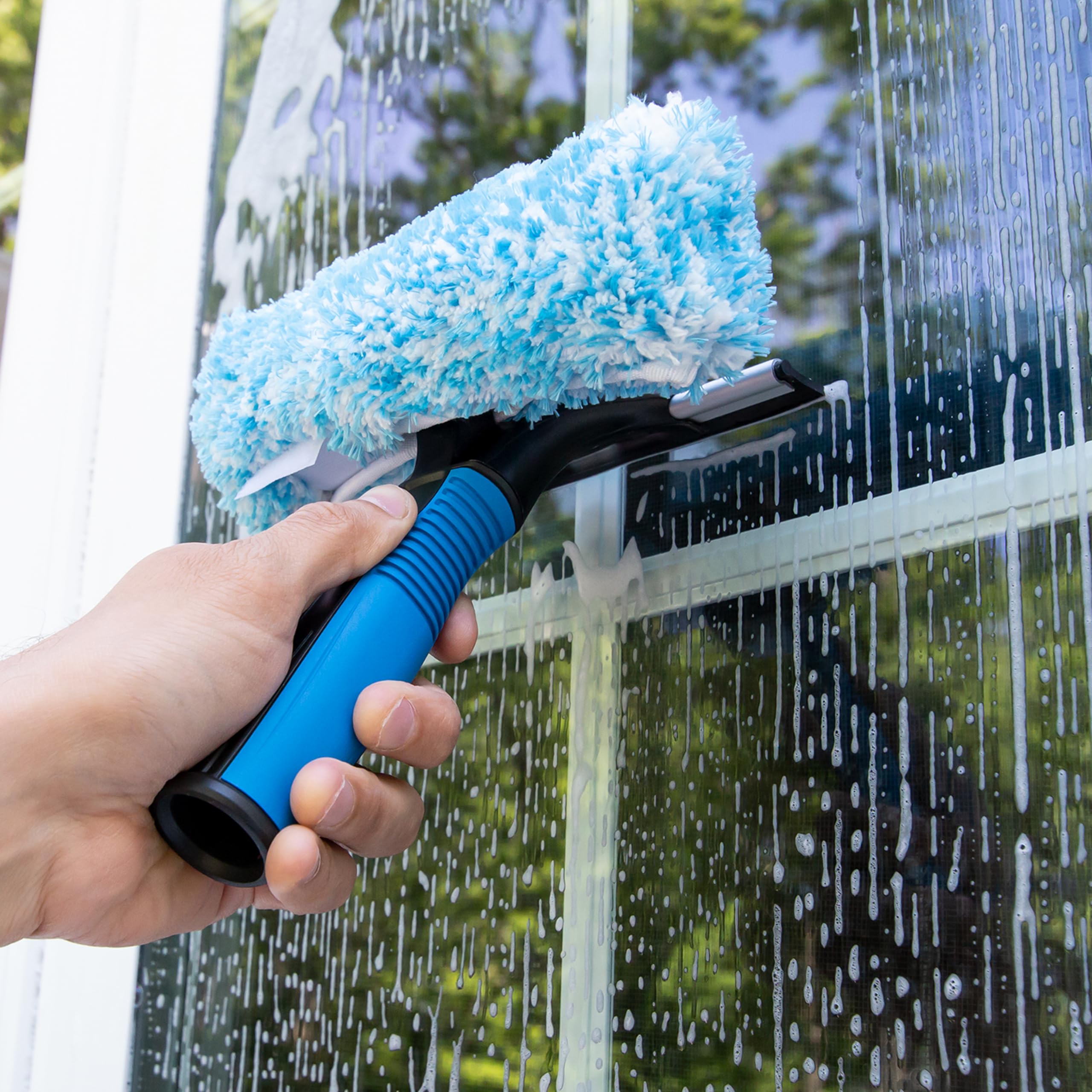 Unger Professional Connect and Clean 2-in-1 Squeegee and Scrubber, 6” Window Cleaning Tool, Commercial and Residential Use, Washer Cleaner Supplies to Remove Excess Water and Dry - Image 3