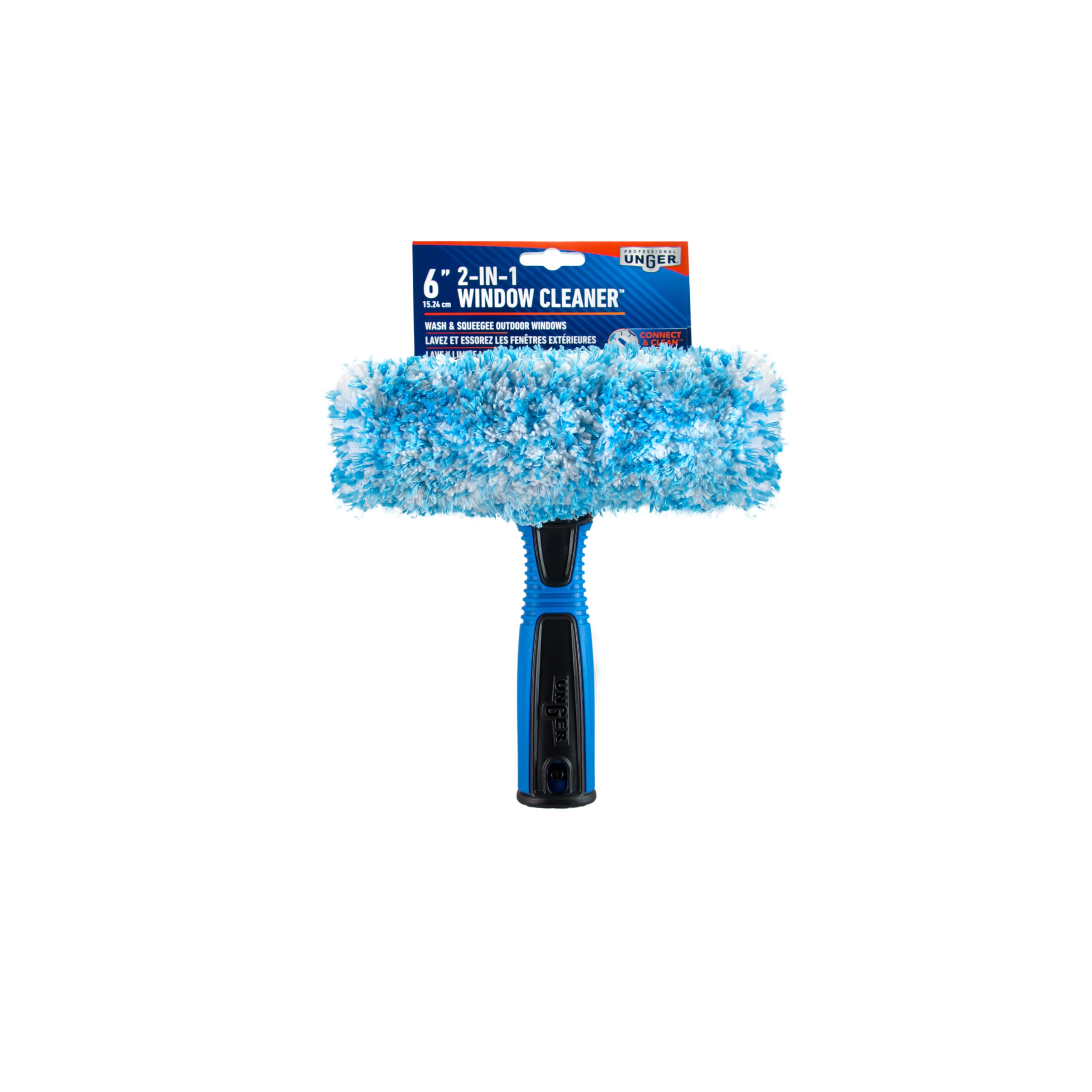 Unger Professional Connect and Clean 2-in-1 Squeegee and Scrubber, 6” Window Cleaning Tool, Commercial and Residential Use, Washer Cleaner Supplies to Remove Excess Water and Dry - Image 7