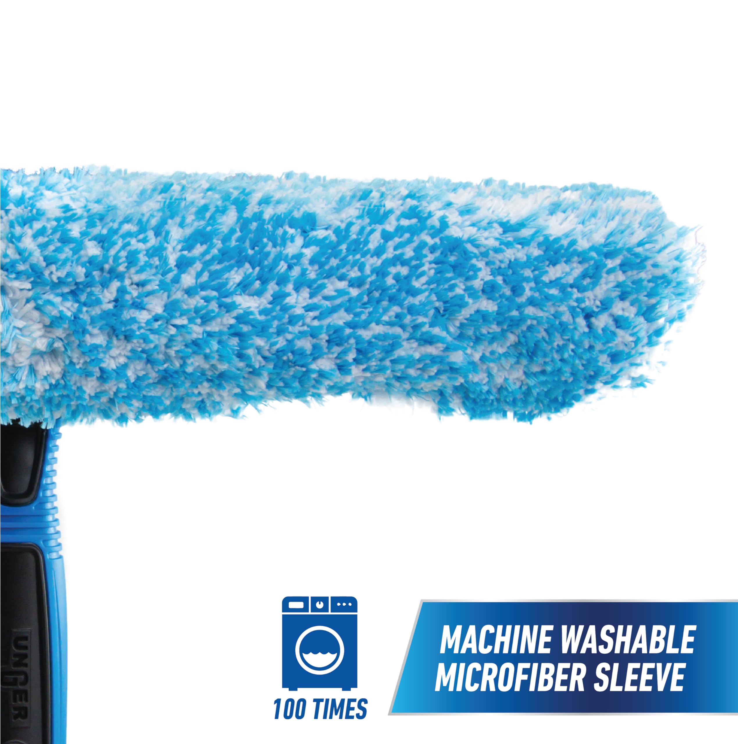 Unger Professional Connect and Clean Total Pro Cleaning Kit, All-in-One Household Window Washing with Streak-Free Results, Includes 12” Squeegee, 14” Scrubber Washer, Telescopic Pole Extends Up to 6’ - Image 6