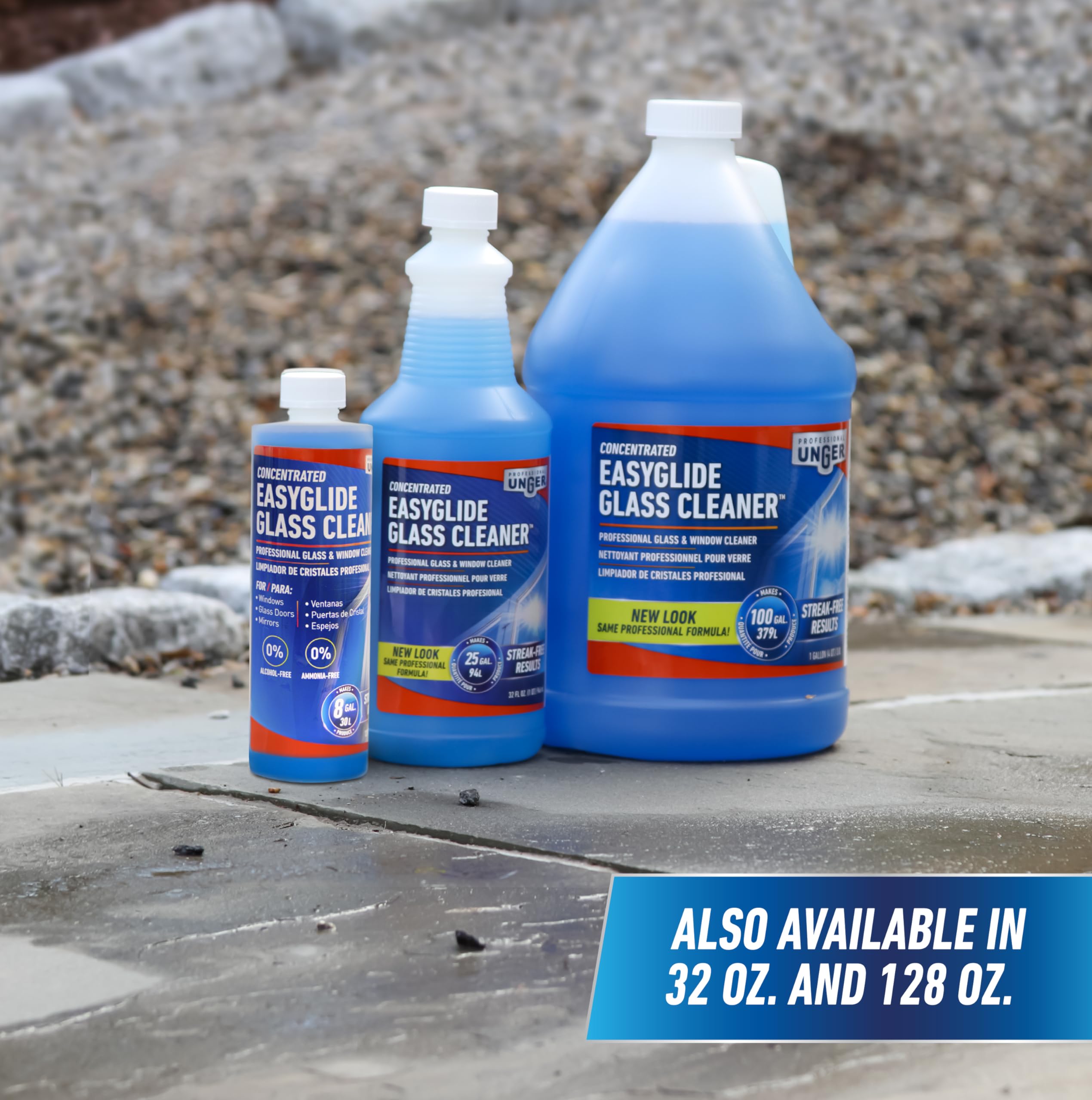 Unger Professional Streak-Free EasyGlide Glass Cleaner Concentrate, 32 oz – Ammonia-Free, Makes 25 Gallons of Solution , Safe for Tinted Windows, LOW-E Glass, Windshields & Mirrors - Image 7